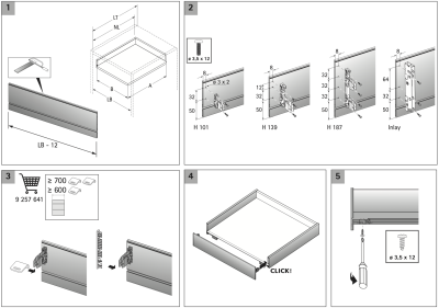AvanTech YOU Illumination Внутренний ящик, NL500 мм H101, без панели, Quadro, антрацит (21357)