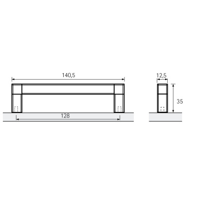 Ручка Cadro 128 мм, L140,5 мм, чорний матовий (9298816)