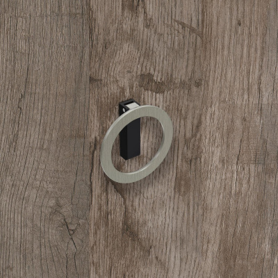 Ручка Campli, ø 64 мм 32 мм, H16,5 мм, нержавіюча сталь / матовий чорний (9348211) Hettich