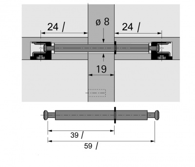 Дюбель двойной под Rastex DU 880, 19 мм, длина 39/59 мм (79554)