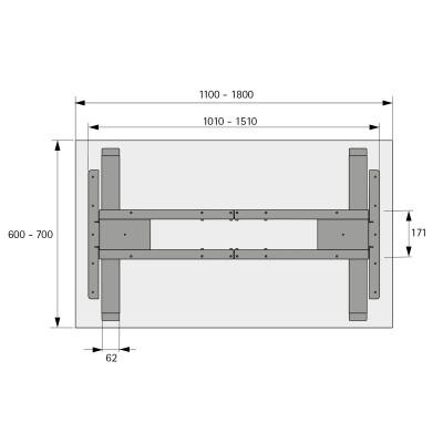 Комплект стола Steelforce Pro 300 slim, з електрорегулюванням висоти, білий (9309794) Hettich