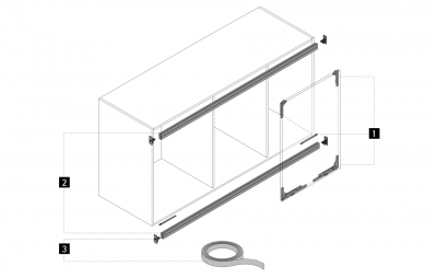 Комплект профілів SlideLine M, 1 профіль, 18 mm, довжина 2500 mm (9209225)
