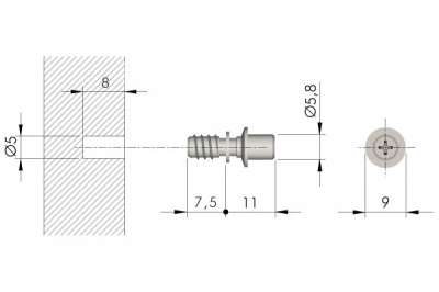 Полкодержатель Flipper для полок от 14 мм, черный, Italiana Ferramenta