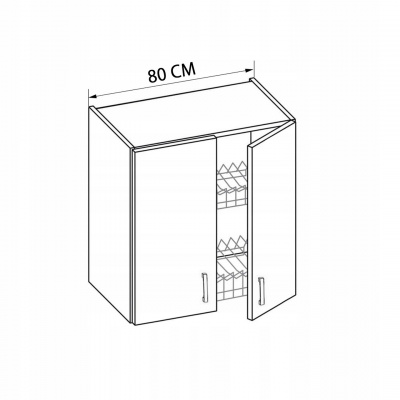 Сушка для посуду Wiexpol графіт: секція W=800 мм, 764×278 мм, з пластиковим профілем, Made in Poland