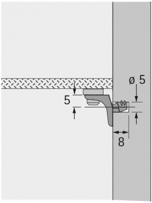 Полицетримач для скляної полки Sekura 8, ø 5 мм, нікельований, з присоскою (47609)