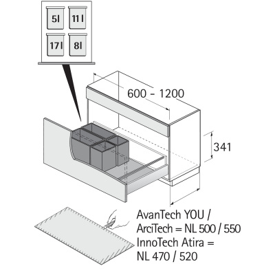 Система сбора мусора Bin.it Vario 600-1200 (9079921)
