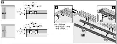Комплект SysLine S для 2-х дверей, с доводчиками в обе стороны, без нижней направляющей (17659)