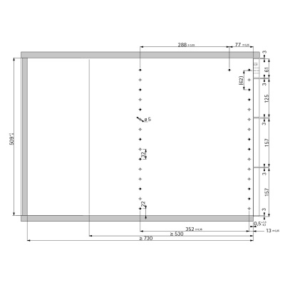 Комплект робочої станції Systema Top 2000 з напрямними Silent System повного висування, монтажна глибина мін 530 mm, чорний (41062) Hettich