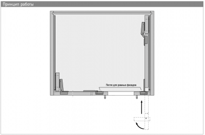 Фурнитура для поворотно-задвижной двери KA 5740, 650 мм (41378) Hettich