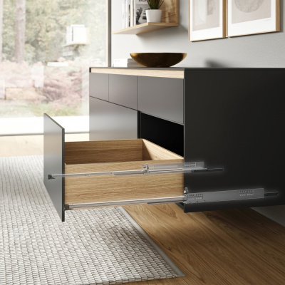 Направляючі Quadro V6 5D з демпфером Silent System, L-450 мм, з фіксаторами (21678) Hettich
