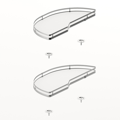 Комплект полиць Salso 400, ширина 600 мм, лівий, хром/білий (9381083) Hettich
