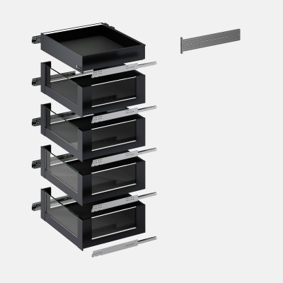 AvanTech YOU Inlay Light Tower, ширина 500 мм, з LED освітленням, Quadro YOU Silent System, антрацит (9344419) Hettich