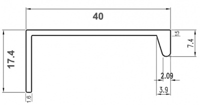 Профіль-ручка U-9  L=5м (алюміній)