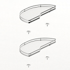 Комплект полиць Salso 400, ширина 400 мм, лівий, хром/білий (9381077) Hettich