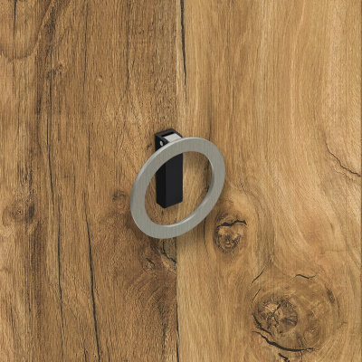 Ручка Campli, ø 64 мм 32 мм, H16,5 мм, нержавіюча сталь / матовий чорний (9348211) Hettich