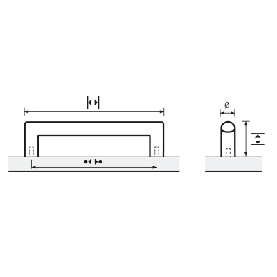 Ручка Narona 640 мм, L652 мм, нержавеющая сталь (9071010) Hettich