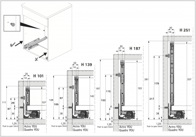Комплект профіля для AvanTech YOU, з LED освітленням, NL ≤ 550 мм, під нержавіючу сталь (9326879)