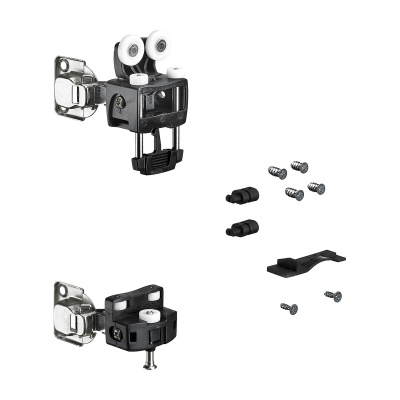 Комплект фурнітури WingLine L для лівих дверей, 12 кг, з функцією самозачинення, з нижнім елементом, чорний (9278050)