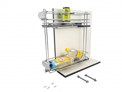 Карго FBM 2-уровневый, корпус 150 мм, левое, хром, направляющие Hettich, Made in Italy