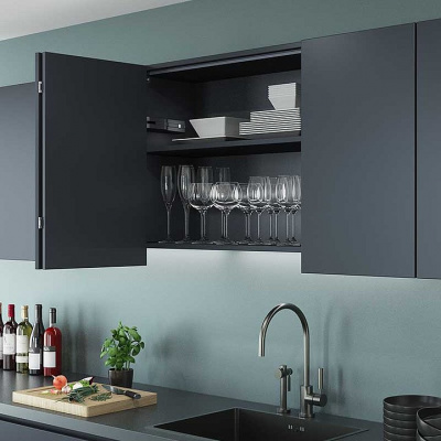 Комплект Kitchen WingLine L v2.0 для правої двері, без нижнього профілю, 2 стулки, в сірому кольорі (15812)