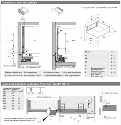 Боковина Inlay AvanTech YOU (під скло), висота 187 мм, NL 500 мм, срібло, права (9257138) Hettich