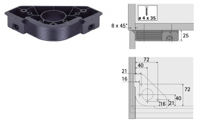 Korrekt Основание для опоры Planform, под прикручивание (79693)