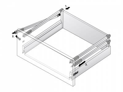 Додатковий релінг Atira 520 мм, білий, правий (9195035) Hettich