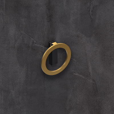 Ручка Campli, ø 64 мм 32 мм, H16,5 мм, золото брошована / матовий чорний (9348210) Hettich