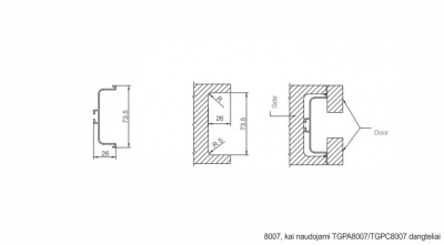 Gola Профиль C для фасада без ручки L= 4100 медь