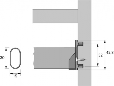 Штанготримач до овальної труби SL 323, нікель (70666)
