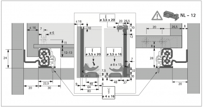 Напрямні Quadro V6 BM із Silent System, EB 20, 400 mm, ліва і права (9079523)