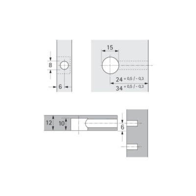 Ексцентрикова стяжка Rastex 15/12, цинк (20053)