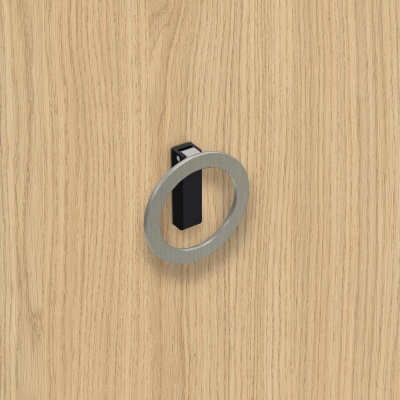 Ручка Campli, ø 64 мм 32 мм, H16,5 мм, нержавіюча сталь / матовий чорний (9348211) Hettich