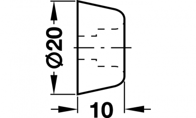 Буфер гумовий білий 20 х 10 мм