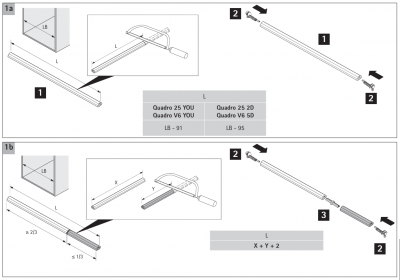 Направляючі Quadro V6 5D з механізмом Push to open, L-550 мм, з фіксаторами (21688) Hettich (21688)