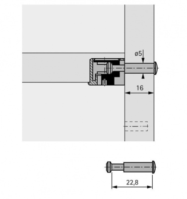 Дюбель наскрізний під стяжку VB 35/135 DU 981 для боковини 16мм (1079633)