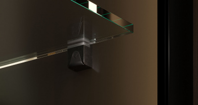 Полицетримач Kubic д/скла 4-8мм, під саморіз, чорний нікель, Italiana Ferramenta