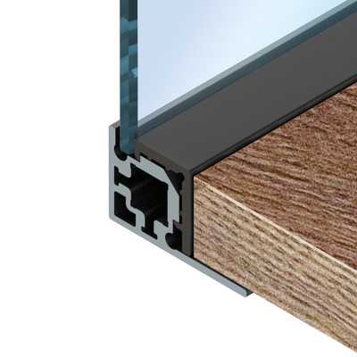 Угловой профиль Cadro для стекла/ДСП, 3000 мм, черный матовый (9352713) Hettich