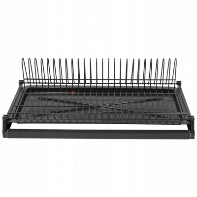 Сушка для посуду однорівнева Wiexpol графіт: секція W=800 мм, 764×278 мм, з пластиковим профілем, Made in Poland