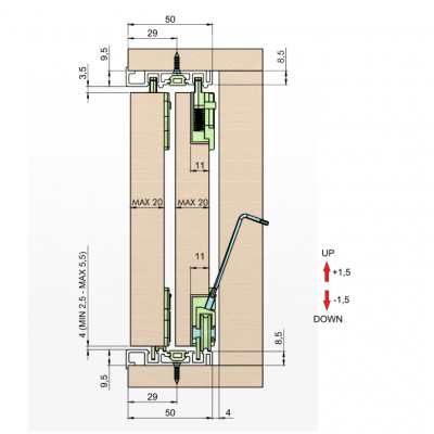 Напрямна дводоріжкова для вкладної системи SLX, під прикручування, L4000 мм