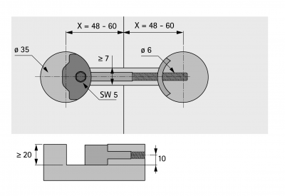 Стяжка для столешниц AVB 4, 116 мм (9079579)