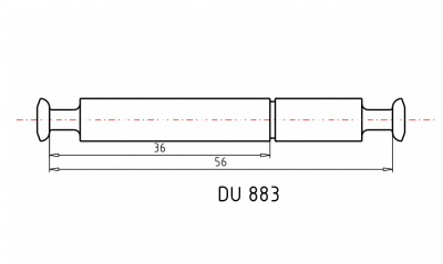 Дюбель подвійний під Rastex DU 883, 16 мм, довжина 36/56 мм (1079190)