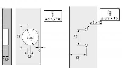 Петля ЕТ 582 д/холодильника (72134)