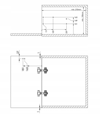 Механизм Airtic Standard, с доводчиками на закрывание и открывание, черный