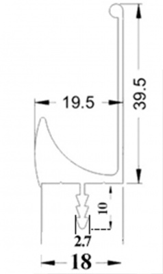 Врезной профиль-ручка UKW 5 18мм L=5м, черная фактура, Elite