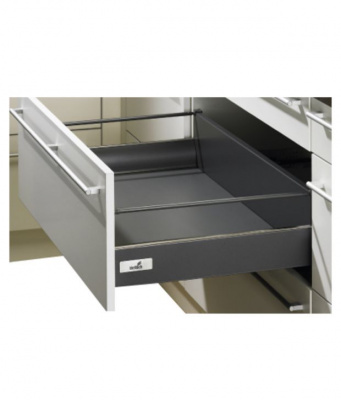 Шухляда InnoTech Антрацит H144 L470 з 1 релінгом, часткового висування з дотягувачем, EB=12,5 мм (16723)