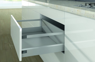 Комплект шухляди ArciTech H=218мм L=500мм, з 1 релінгом, боковина 94 мм, з дотягувачем, срібло (18367)