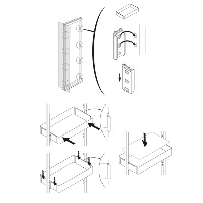 Полка Olona 200, ширина 400 мм, антрацит (9381003) Hettich