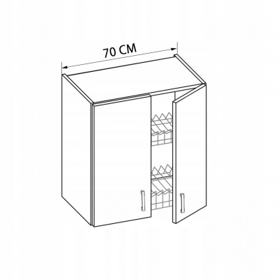 Сушка для посуду Wiexpol графіт: секція W=700 мм, 664×278 мм, з пластиковим профілем, Made in Poland