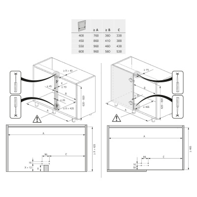 Комплект полиць Salso 400, ширина 400 мм, лівий, антрацит (9381085) Hettich